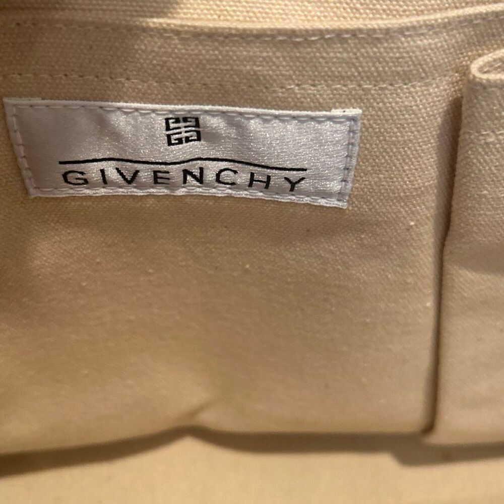 Givenchy Canvas Tote Bag Silver Gold Blue Sequin Dimond Panel Coastal Resortwear - Picture 7 of 16